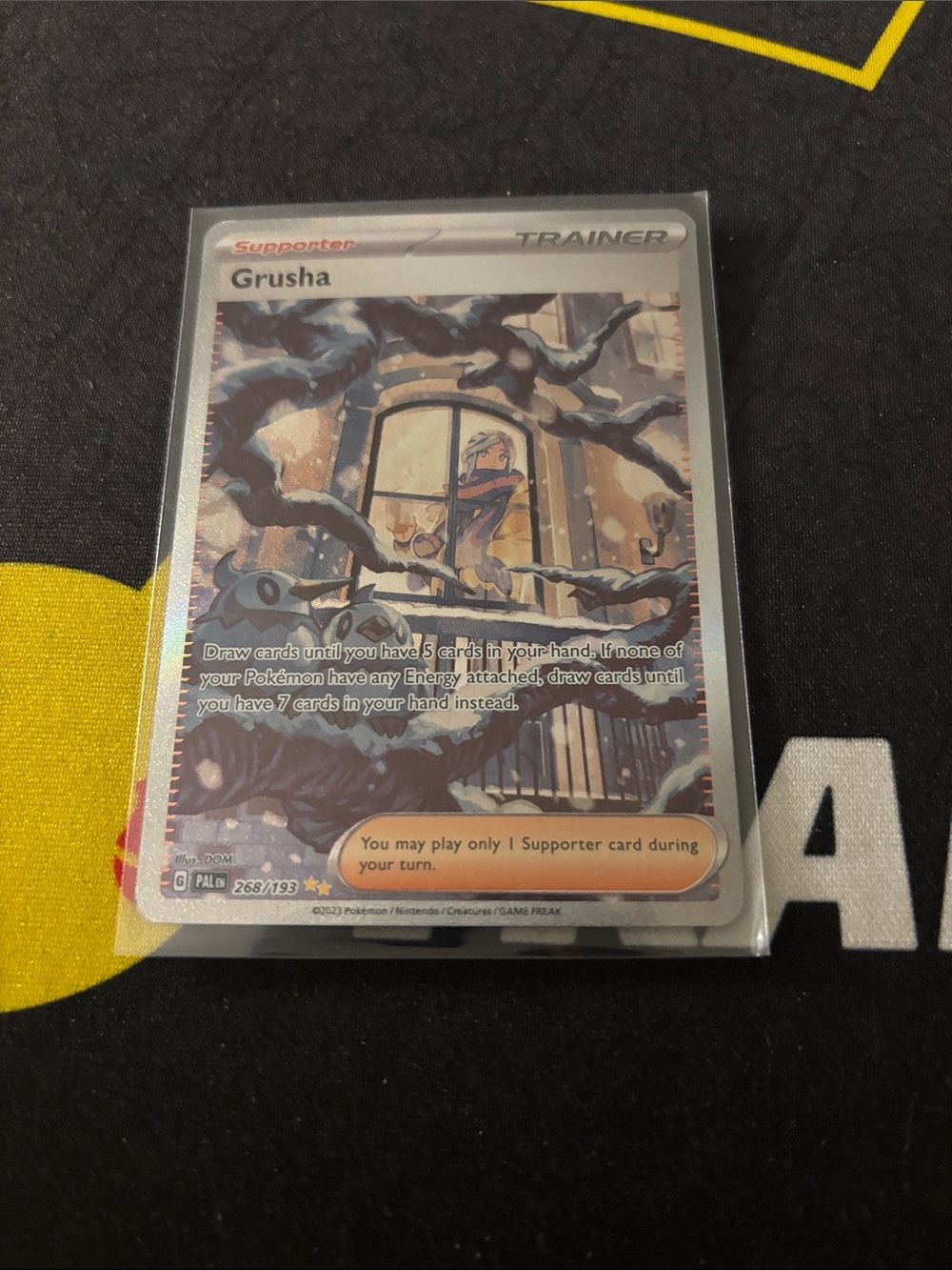Pokemon Grusha Trainer Card - Silver Holo